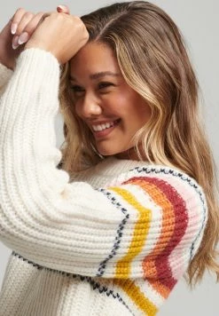 Superdry BRUSHED STRIPE CREW NECK - Jumper - Ecru Mix Stripe 7 Superdry BRUSHED STRIPE CREW NECK - Jumper - Ecru Mix Stripe -Superdry Shop ef7fbae7c5804a46b36471b49746228a