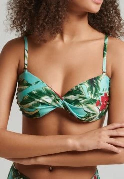 Superdry VINTAGE TWIST - Bikini Top - Mint Indo Leaf