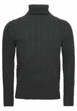 Superdry CABLE ROLL NECK - Jumper - Tar Marl -Superdry Shop f0481b44155441f097ba0f2bbd7c679b