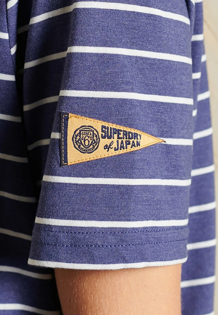 Superdry VINTAGE SOURCE - Print T-shirt - Frontier Blue Marl 1 Superdry VINTAGE SOURCE - Print T-shirt - Frontier Blue Marl