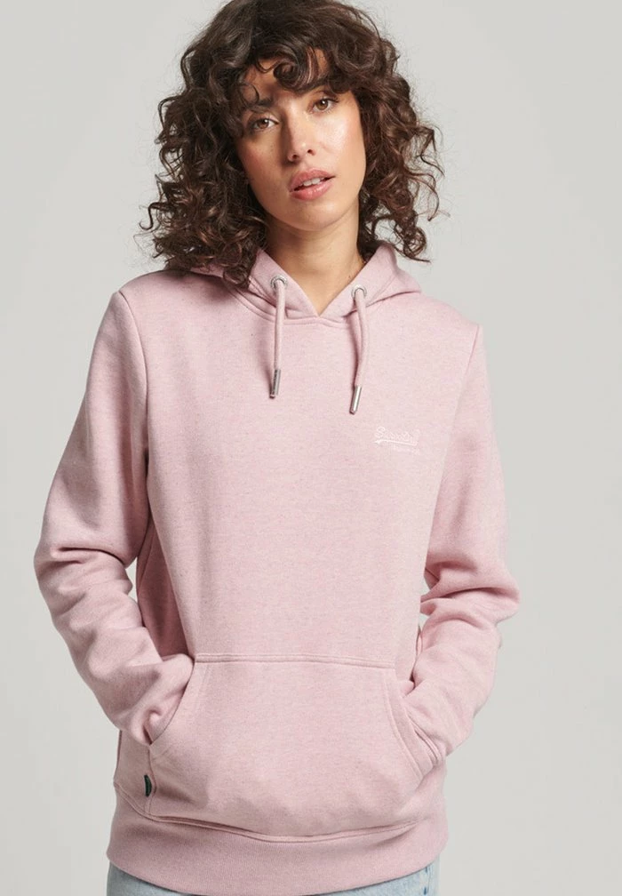 Superdry VINTAGE - Hoodie - Soft Pink Marl 1 Superdry VINTAGE - Hoodie - Soft Pink Marl
