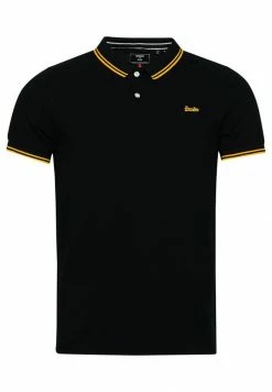 Superdry ORGANIC VINTAGE TIPPED SHORT SLEEVE - Polo Shirt - Black Utah Gold -Superdry Shop f0e31759eb574b638cbc6c1547e75ea7