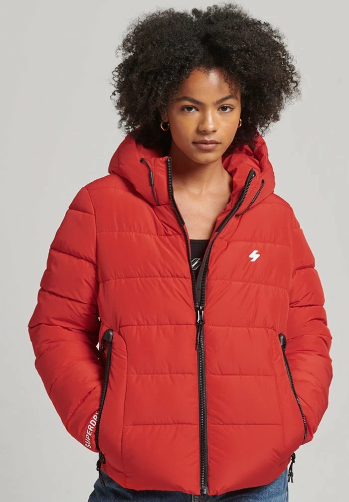 Superdry HOODED SPIRIT SPORTS PUFFER - Winter Jacket - Bright Red 1 Superdry HOODED SPIRIT SPORTS PUFFER - Winter Jacket - Bright Red