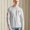 Superdry TRACK & FIELD LONG SLEEVE TOP - Long Sleeved Top - Glacier Grey Marl