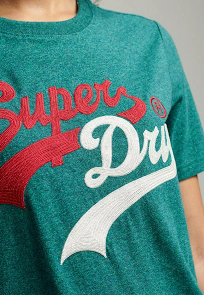 Superdry VINTAGE VL - Print T-shirt - Teal Gravel Marl 4 Superdry VINTAGE VL - Print T-shirt - Teal Gravel Marl - Image 4