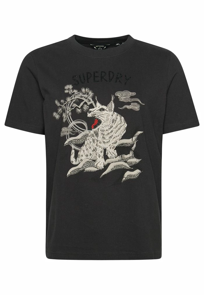 Superdry VINTAGE SUIKA - Print T-shirt - Heavy Metal Black 4 Superdry VINTAGE SUIKA - Print T-shirt - Heavy Metal Black - Image 4