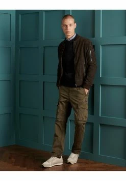 Superdry Leather Jacket - Dark Brown