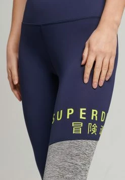 Superdry TRAINING GRAPHIC - Leggings - Trousers - Rich Navy Grey Marl -Superdry Shop f275e85ca27147688f4fa34ba43fa201