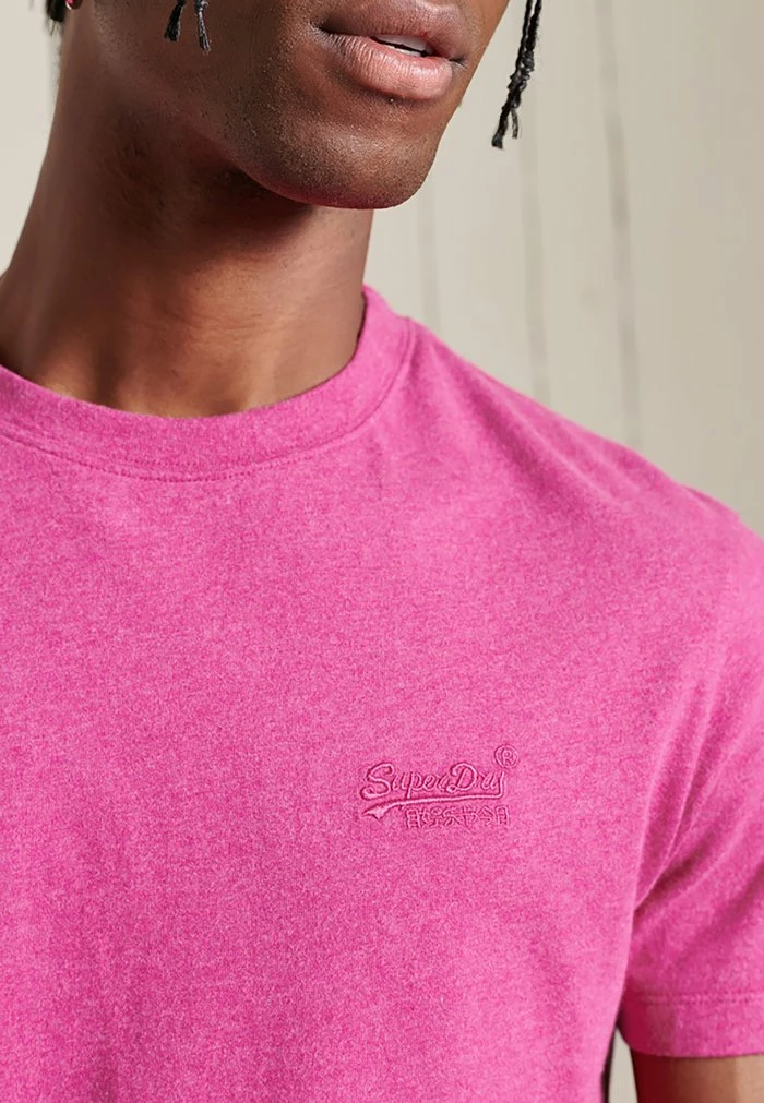 Superdry VINTAGE - Basic T-shirt - Magenta Marl 3 Superdry VINTAGE - Basic T-shirt - Magenta Marl - Image 3