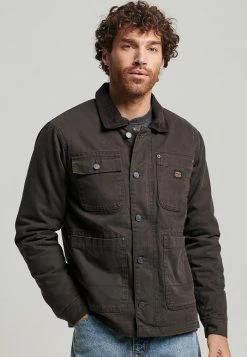 Superdry WORKWEAR RANCH - Denim Jacket - Bison Black