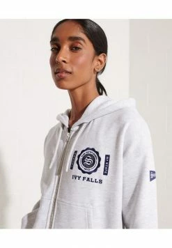 Superdry COLLEGE GRAPHIC ZIP HOODIE - Zip-up Sweatshirt - Lightning Grey Grindle -Superdry Shop f3e641e94c714642ad3626dd65049c04