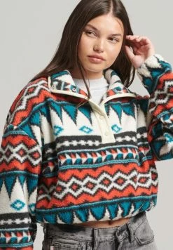 Superdry PRINTED HALF ZIP FLEECE TOP - Fleece Jumper - Navis Print