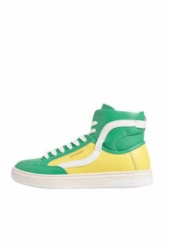 Superdry BASKET LUX - High-top Trainers - Fluro Yellow Lime