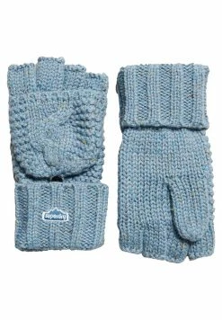Superdry Mittens - Soft Blue Tweed