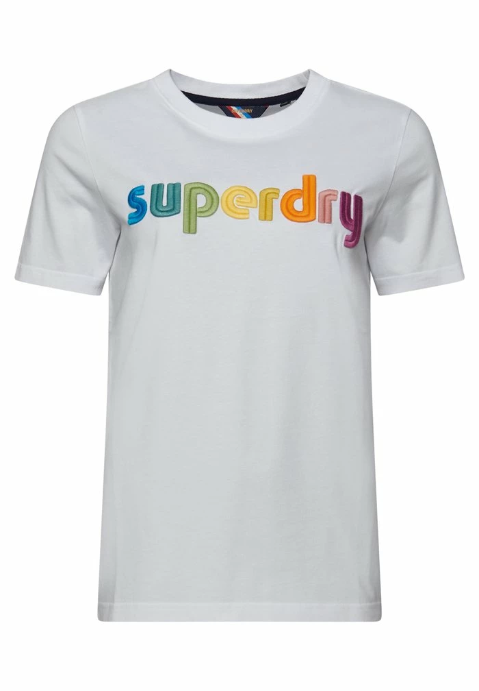 Superdry CORE LOGO RAINBOW - Print T-shirt - Optic 4 Superdry CORE LOGO RAINBOW - Print T-shirt - Optic - Image 4