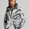 Superdry WOODLAND GRAPHIC - Hoodie - Glacier Grey Marl Tie Dye