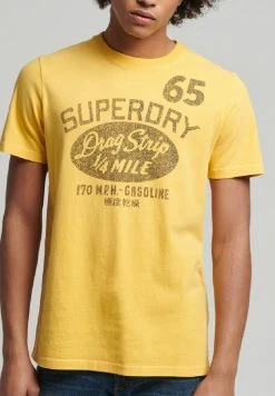 Superdry VINTAGE REWORK CLASSIC - Print T-shirt - Pigment Yellow