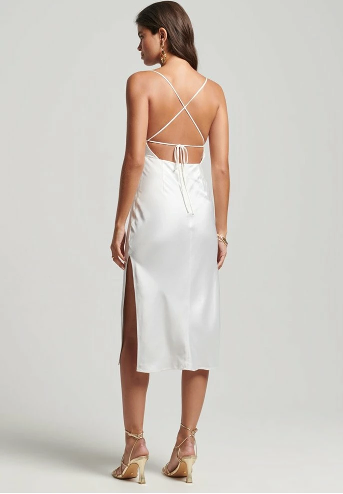 Superdry PREMIUM TIE BACK MIDI - Cocktail Dress / Party Dress - Optic 3 Superdry PREMIUM TIE BACK MIDI - Cocktail Dress / Party Dress - Optic - Image 3