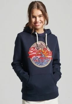 Superdry VINTAGE NARRATIVE - Hoodie - Eclipse Navy