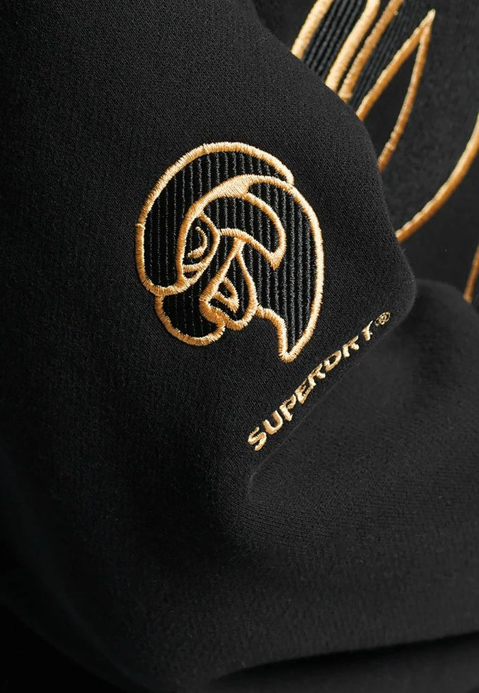 Superdry VINTAGE COLLEGIATE - Hoodie - Black 4 Superdry VINTAGE COLLEGIATE - Hoodie - Black - Image 4