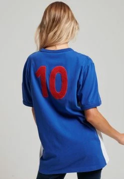 Superdry RINGSPUN FOOTBALL FRANCE - Print T-shirt - Regal Blue