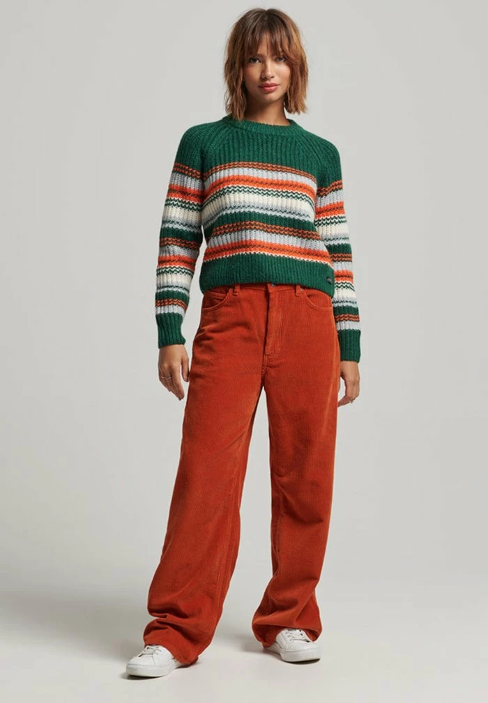 Superdry BRUSHED STRIPE CREW NECK - Jumper - Forest Mix Stripe 2 Superdry BRUSHED STRIPE CREW NECK - Jumper - Forest Mix Stripe - Image 2