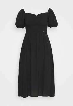 Superdry KALA SMOCKED MIDI DRESS - Day Dress - Black -Superdry Shop f78c0b20ed3340b6bd00fc91e475924a