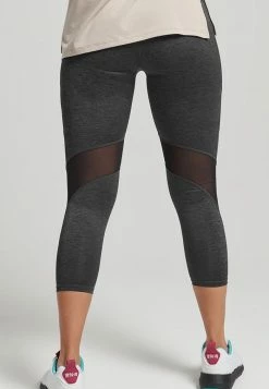 Superdry TRAINING - Leggings - Trousers - Charcoal Marl