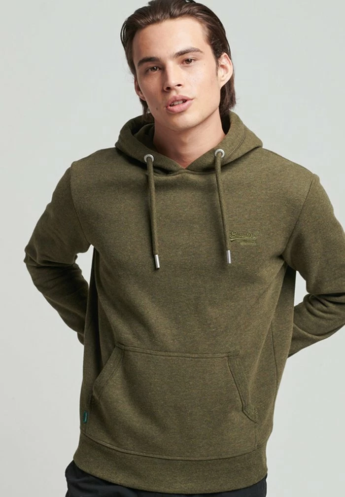 Superdry VINTAGE - Hoodie - Olive Marl 1 Superdry VINTAGE - Hoodie - Olive Marl