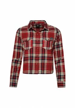 Superdry Button-down Blouse - Canyon Red Check -Superdry Shop f868018965664787ba2df19bcf09feee
