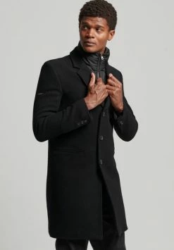 Superdry DETACHABLE LINING TOWN - Short Coat - Black