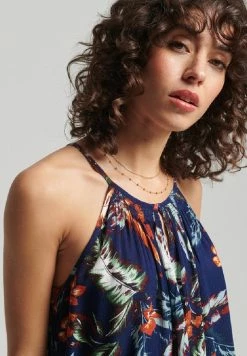 Superdry BEACH CAMI - Top - Indo Leaf Navy -Superdry Shop f87524ddbe7648f38cd379a8cc5803c8