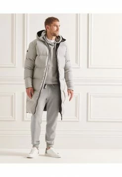 Superdry STUDIOS LONGLINE DUVET - Winter Coat - Flat Grey