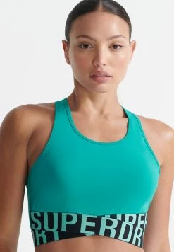 Superdry TRAINING CORE CROSS - Bustier - Teal Blue