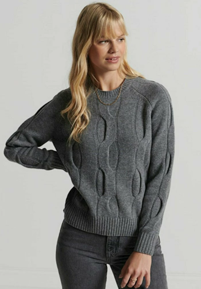 Superdry Jumper - Mid Grey Marl 1 Superdry Jumper - Mid Grey Marl