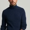Superdry ALPACA CHUNKY ROLL NECK - Jumper - Eclipse Navy