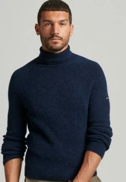 Superdry ALPACA CHUNKY ROLL NECK - Jumper - Eclipse Navy