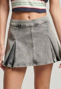 Superdry VINTAGE - A-line Skirt - Grey Wash