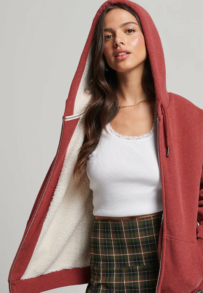 Superdry ESSENTIAL BORG - Zip-up Sweatshirt - Rhubarb Marl 4 Superdry ESSENTIAL BORG - Zip-up Sweatshirt - Rhubarb Marl - Image 4