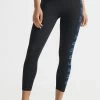 Superdry Leggings - Trousers - Black Mazarine Blue