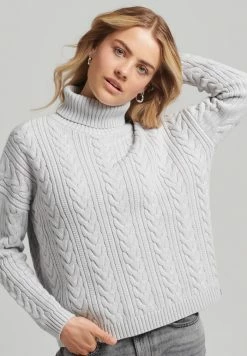 Superdry DROP SHOULDER - Jumper - Light Dove Grey Twist -Superdry Shop fda8a762f46643c99b763e2f3b50fce6