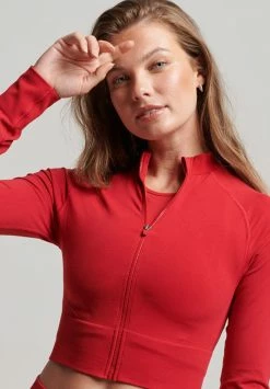 Superdry SEAMLESS - Zip-up Sweatshirt - Carmine Red -Superdry Shop fddeea4fd4f24eccbd633abd7829d8d2