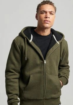 Superdry BORG - Zip-up Sweatshirt - Olive Marl