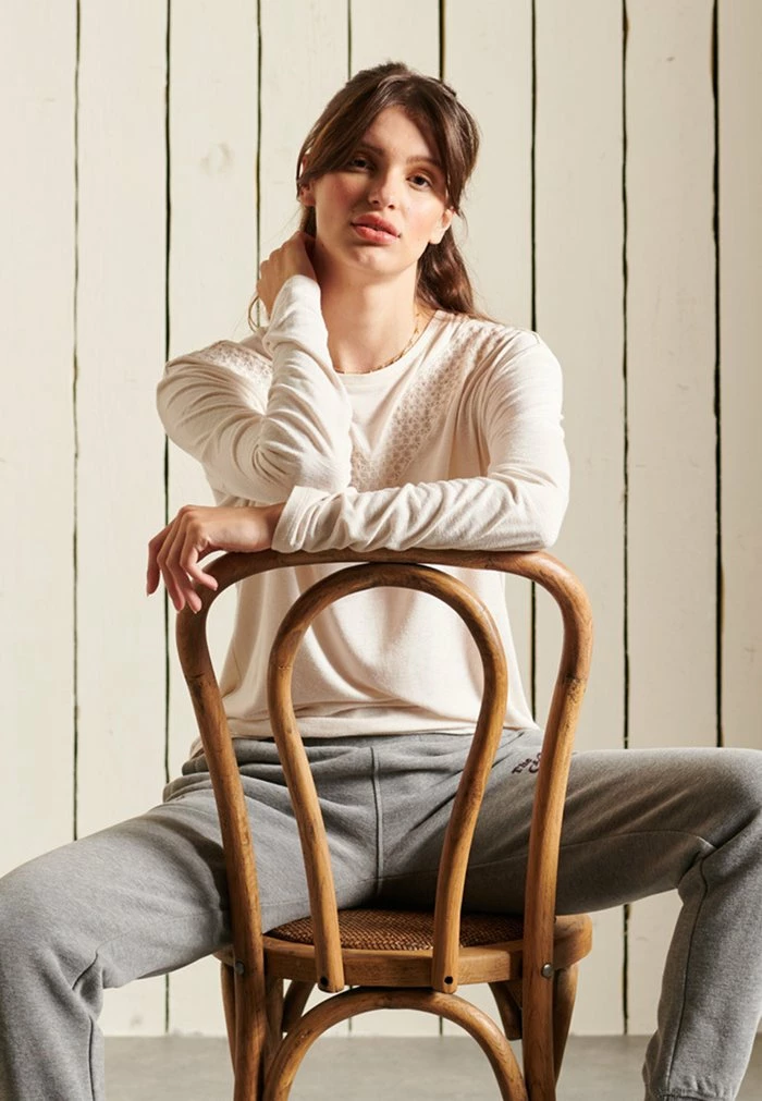 Superdry ROCK LONG SLEEVED - Blouse - Oatmeal 4 Superdry ROCK LONG SLEEVED - Blouse - Oatmeal - Image 4