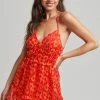 Superdry VINTAGE TIERED CAMI - Day Dress - Red Aztec Aop