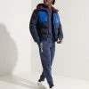 Superdry PUFFER COLOUR BLOCK - Winter Jacket - Deep Navy