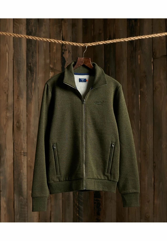 Superdry ORANGE LABEL CLASSIC TRACK - Zip-up Sweatshirt - Winter Khaki Grit 1 Superdry ORANGE LABEL CLASSIC TRACK - Zip-up Sweatshirt - Winter Khaki Grit