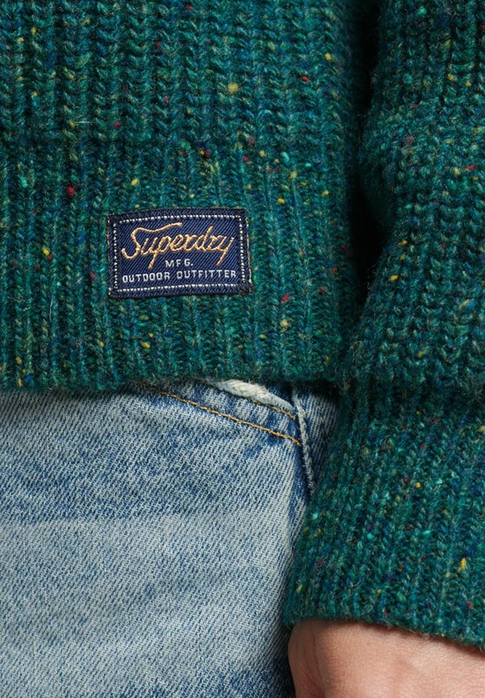 Superdry TWEED RIB CREW - Jumper - Forest Green 4 Superdry TWEED RIB CREW - Jumper - Forest Green - Image 4