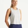 Superdry SPORT TRAIN CROPPED TANK - Top - Black White Spliced Stripe