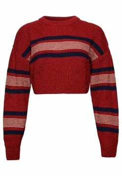 Superdry CROPPED CLASSIC CREW - Jumper - Burnt Orange Stripe -Superdry Shop feccf20485db48bc9866796804dcba35